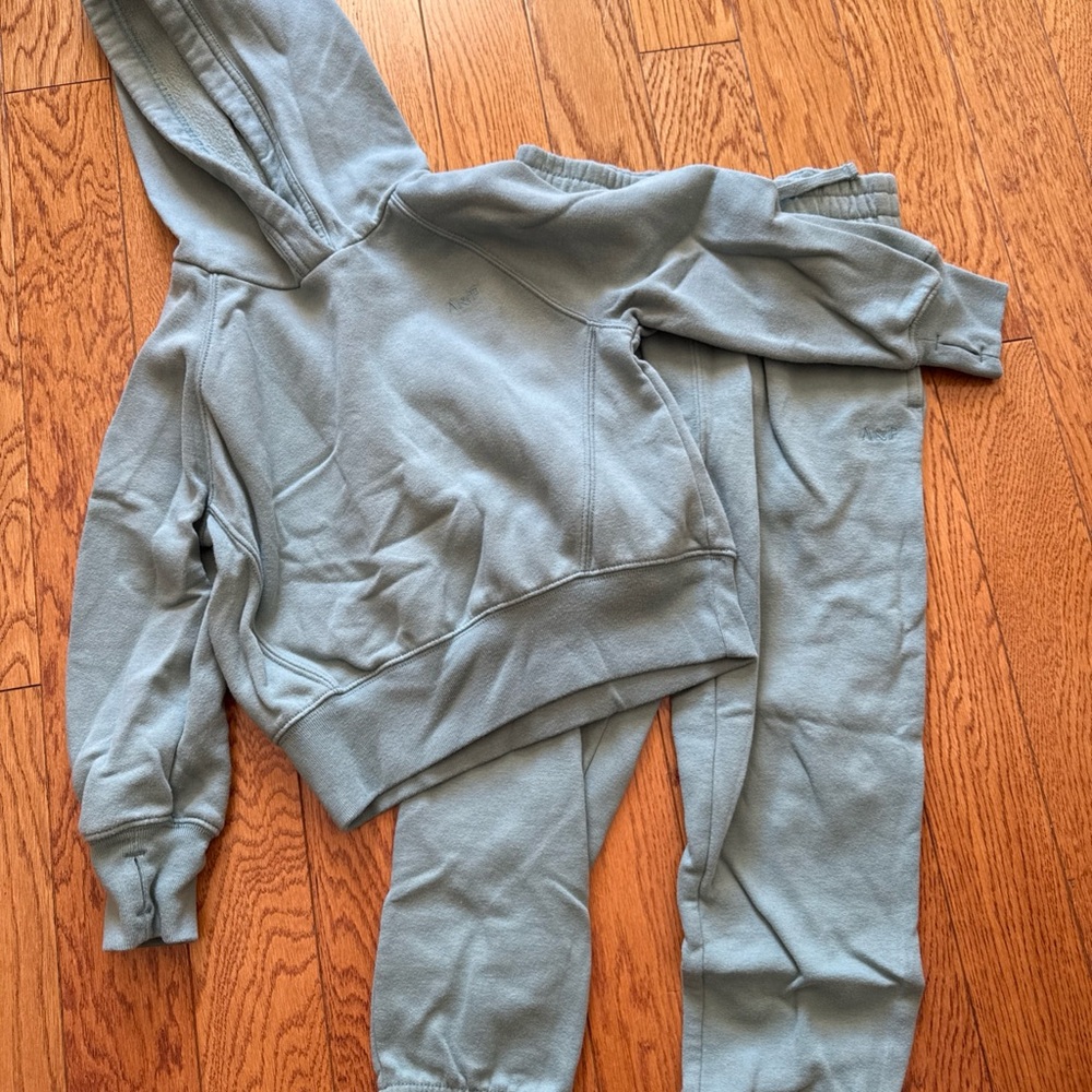 Kids Green Abercrombie Kids Essential Logo Sweatpants and Hoodie Set